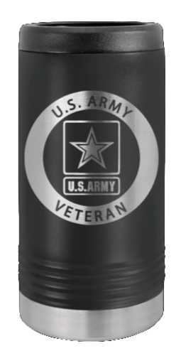 Army Veteran Laser Engraved Slim Can Insulated Koosie