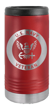 Load image into Gallery viewer, Navy Veteran Laser Engraved Slim Can Insulated Koosie
