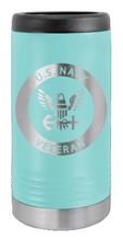 Load image into Gallery viewer, Navy Veteran Laser Engraved Slim Can Insulated Koosie
