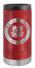 Load image into Gallery viewer, Coast Guard Veteran Laser Engraved Slim Can Insulated Koosie
