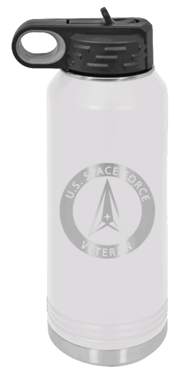Space Force Veteran - 32oz Water Bottle Laser Engraved- White