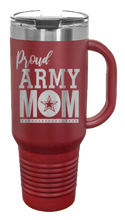 Load image into Gallery viewer, Proud Army Mom 40oz Handle Mug Laser Engraved
