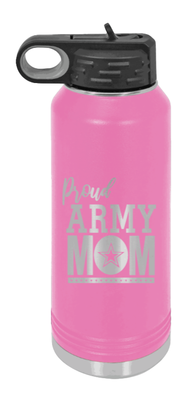 Army Mom - 32oz Water Bottle Laser Engraved- Pink