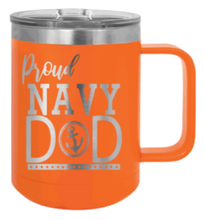 Load image into Gallery viewer, Proud U.S. Navy Dad Laser Engraved Mug (Etched)
