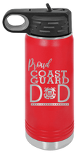 Load image into Gallery viewer, Proud Coast Guard Dad Laser Engraved Water Bottle (Etched)
