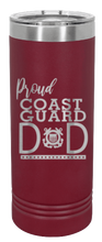 Load image into Gallery viewer, Proud Coast Guard Dad Laser Engraved Skinny Tumbler (Etched)
