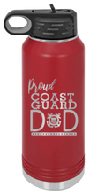 Load image into Gallery viewer, Proud Coast Guard Dad Laser Engraved Water Bottle (Etched)
