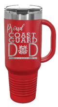 Load image into Gallery viewer, Proud Coast Guard Dad 40oz Handle Mug Laser Engraved

