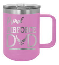 Load image into Gallery viewer, Proud Air Force Dad Laser Engraved Mug (Etched)
