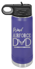 Load image into Gallery viewer, Proud Air Force Dad Laser Engraved Water Bottle (Etched)
