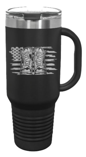 Combat Boots Flag 40oz Handle Mug Laser Engraved