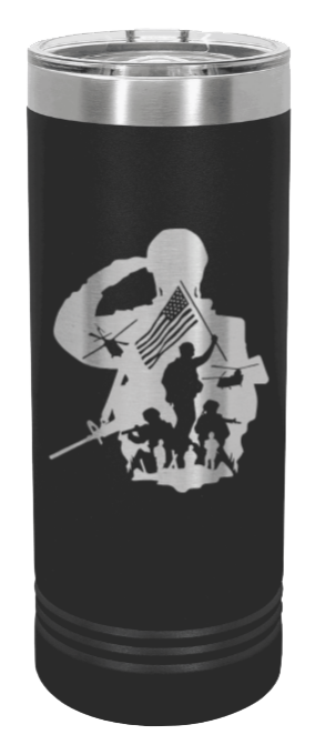 Soldier Laser Engraved Skinny Tumbler (Etched)