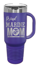 Load image into Gallery viewer, Proud Marine Mom 40oz Handle Mug Laser Engraved
