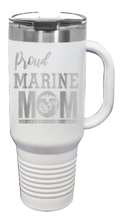 Load image into Gallery viewer, Proud Marine Mom 40oz Handle Mug Laser Engraved
