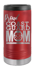 Load image into Gallery viewer, Proud Coast Guard Mom Laser Engraved Slim Can Insulated Koosie
