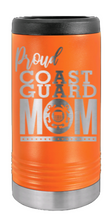 Load image into Gallery viewer, Proud Coast Guard Mom Laser Engraved Slim Can Insulated Koosie
