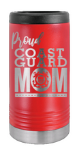 Load image into Gallery viewer, Proud Coast Guard Mom Laser Engraved Slim Can Insulated Koosie
