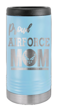 Load image into Gallery viewer, Proud Air Force Mom Laser Engraved Slim Can Insulated Koosie
