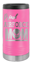 Load image into Gallery viewer, Proud Air Force Mom Laser Engraved Slim Can Insulated Koosie
