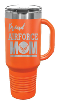 Load image into Gallery viewer, Proud Air Force Mom 40oz Handle Mug Laser Engraved
