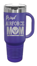 Load image into Gallery viewer, Proud Air Force Mom 40oz Handle Mug Laser Engraved
