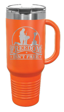 Load image into Gallery viewer, Freedom Isn&#39;t Free 40oz Handle Mug Laser Engraved
