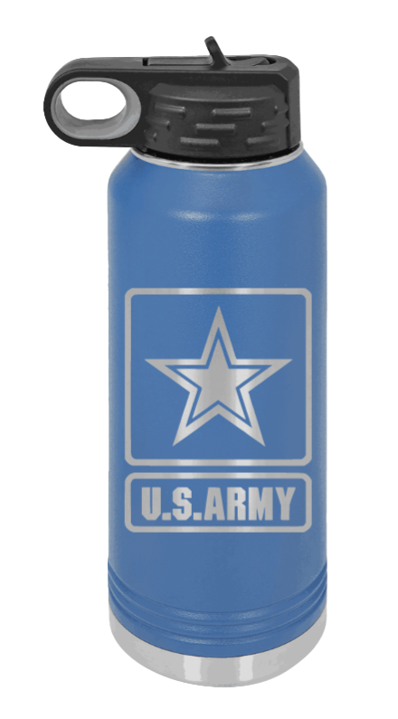 Army - 32oz Water Bottle Laser Engraved- Royal Blue