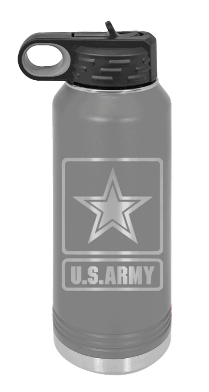Army - 32oz Water Bottle Laser Engraved- Dark Grey