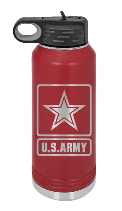 Army - 32oz Water Bottle Laser Engraved- Maroon