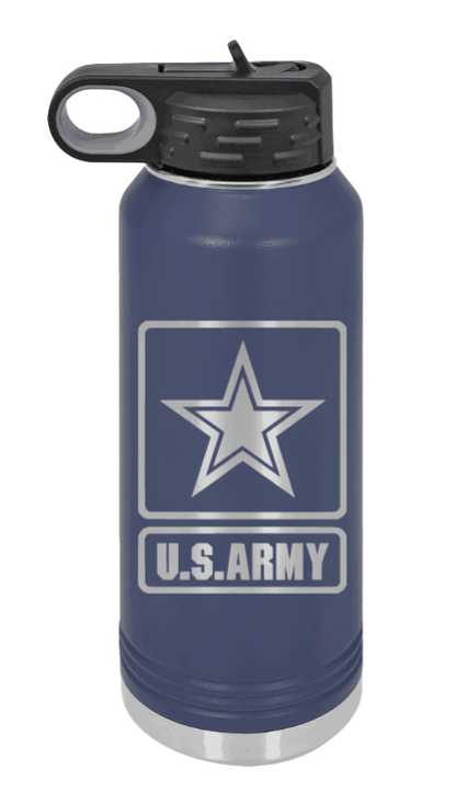 Army - 32oz Water Bottle Laser Engraved- Navy
