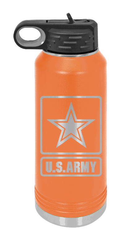 Army - 32oz Water Bottle Laser Engraved- Orange