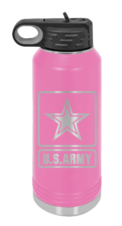 Army - 32oz Water Bottle Laser Engraved- Pink