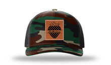 Load image into Gallery viewer, Strawberry Name Leather Patch Richardson 112PFP Camo Hat
