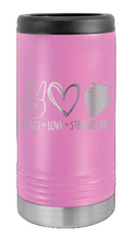 Load image into Gallery viewer, Peace Love Strawberries Laser Engraved Slim Can Insulated Koosie
