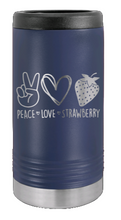 Load image into Gallery viewer, Peace Love Strawberries Laser Engraved Slim Can Insulated Koosie
