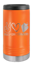 Load image into Gallery viewer, Peace Love Strawberries Laser Engraved Slim Can Insulated Koosie
