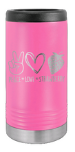 Load image into Gallery viewer, Peace Love Strawberries Laser Engraved Slim Can Insulated Koosie
