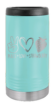 Load image into Gallery viewer, Peace Love Strawberries Laser Engraved Slim Can Insulated Koosie
