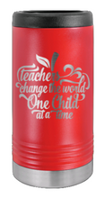 Load image into Gallery viewer, Teachers Change The World Laser Engraved Slim Can Insulated Koosie
