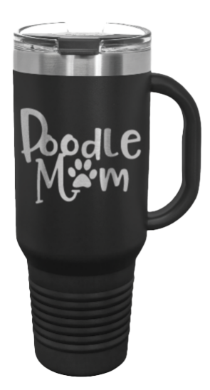Poodle Mom 40oz Handle Mug Laser Engraved