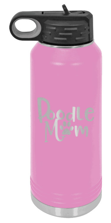 Doodle Mom - 32oz Water Bottle Laser Engraved- Light Purple