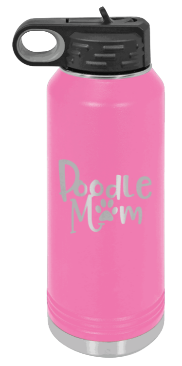 Doodle Mom - 32oz Water Bottle Laser Engraved- Pink