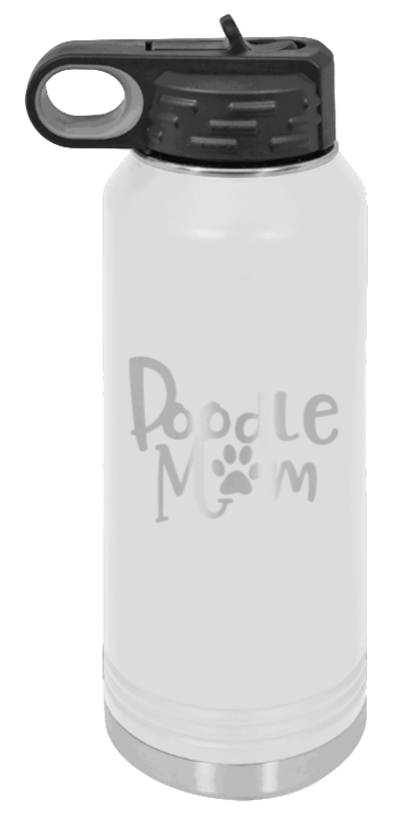 Doodle Mom - 32oz Water Bottle Laser Engraved- White