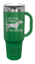 Load image into Gallery viewer, I See You Looking At My Weiner 40oz Handle Mug Laser Engraved
