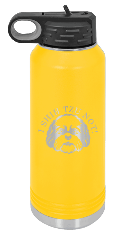 I Shih Tzu Not - 32oz Water Bottle Laser Engraved- Yellow