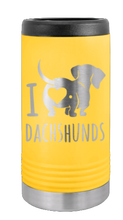 Load image into Gallery viewer, I Love Dachshunds Laser Engraved Slim Can Insulated Koosie
