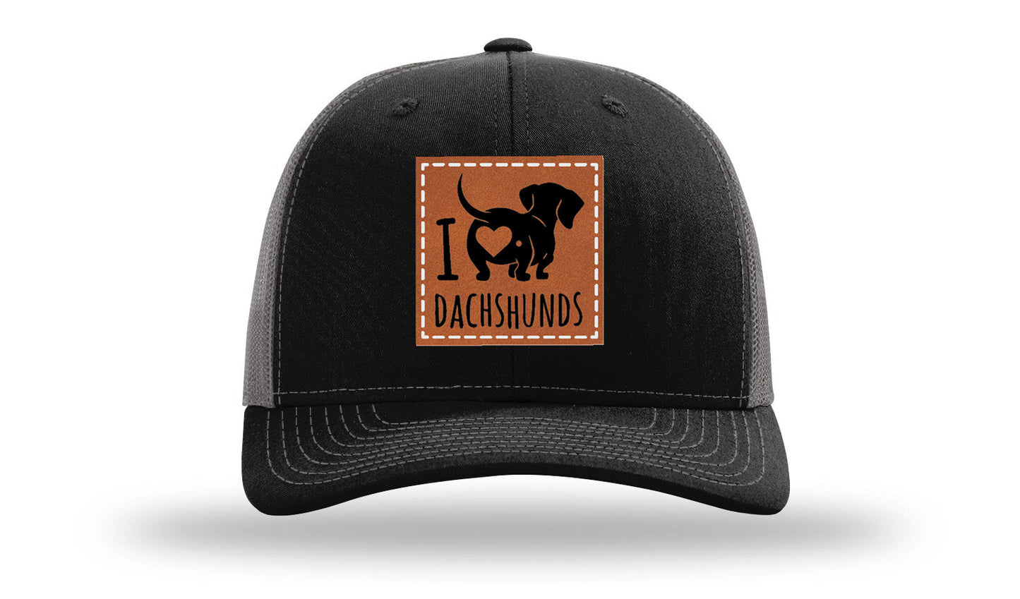 I Love Dachshunds Leather Patch Richardson 112 Hat