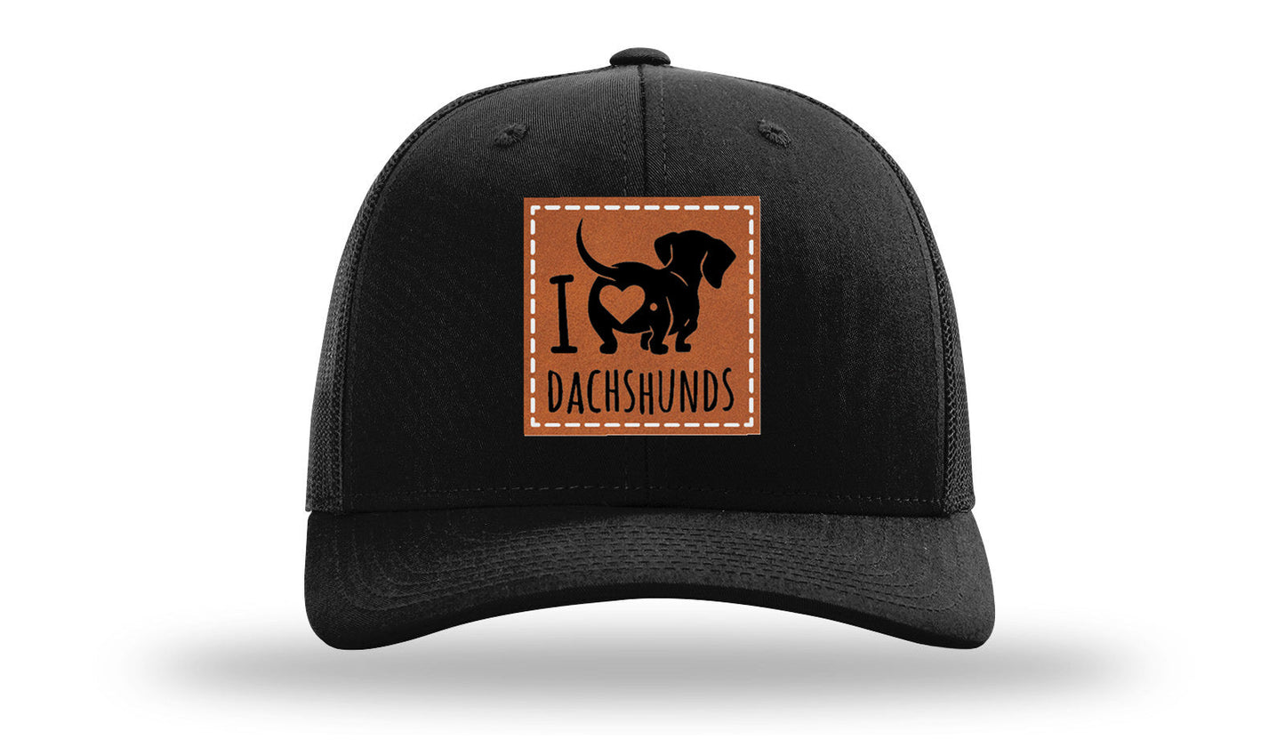I Love Dachshunds Leather Patch Richardson 112 Hat