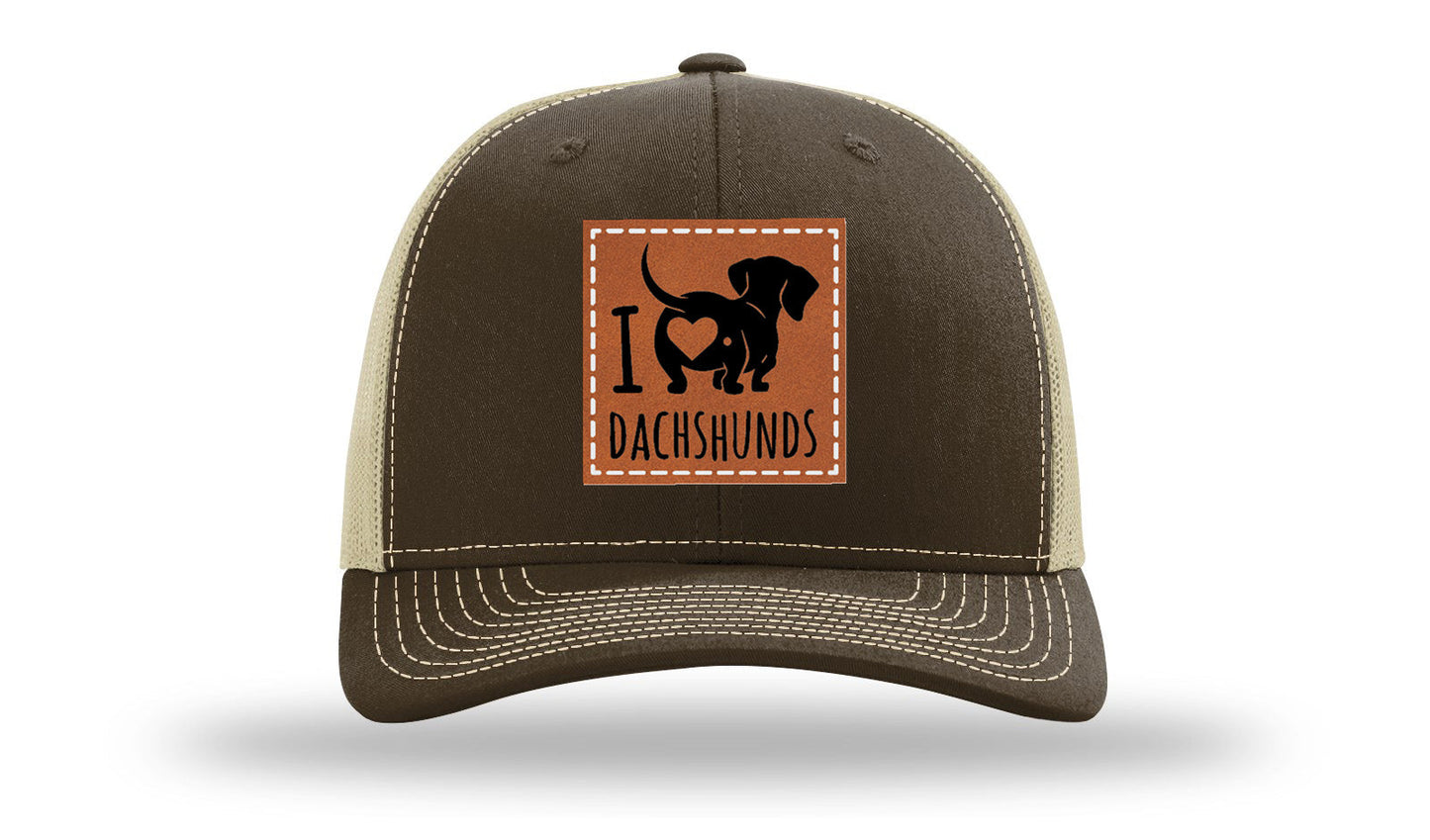 I Love Dachshunds Leather Patch Richardson 112 Hat