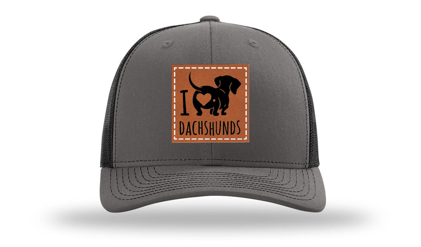 I Love Dachshunds Leather Patch Richardson 112 Hat